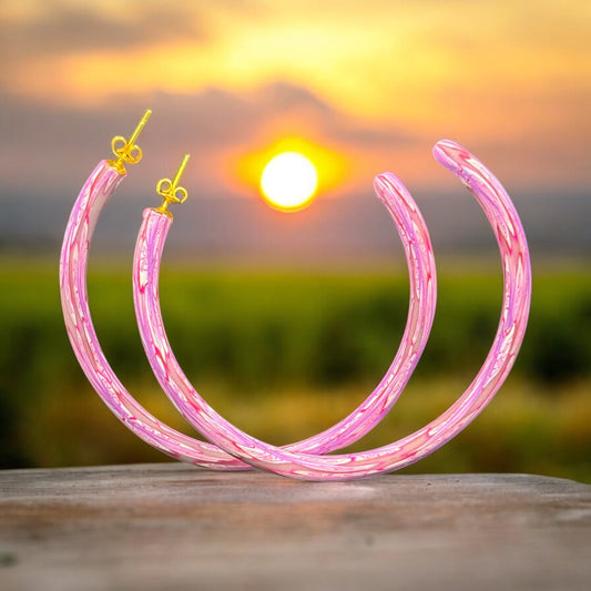 Pinkish Hoop Earrings