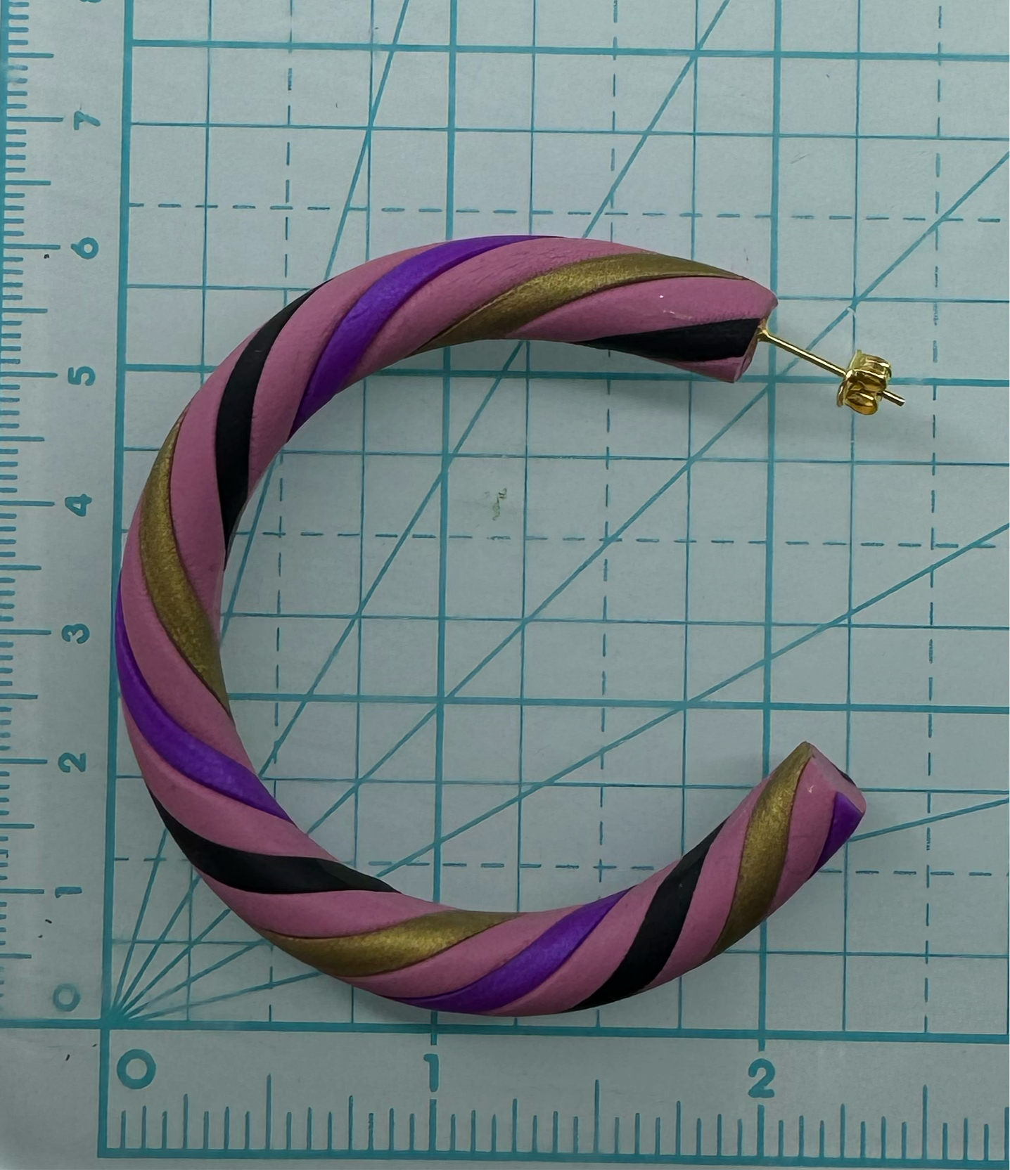 Pink candy stripe hoops