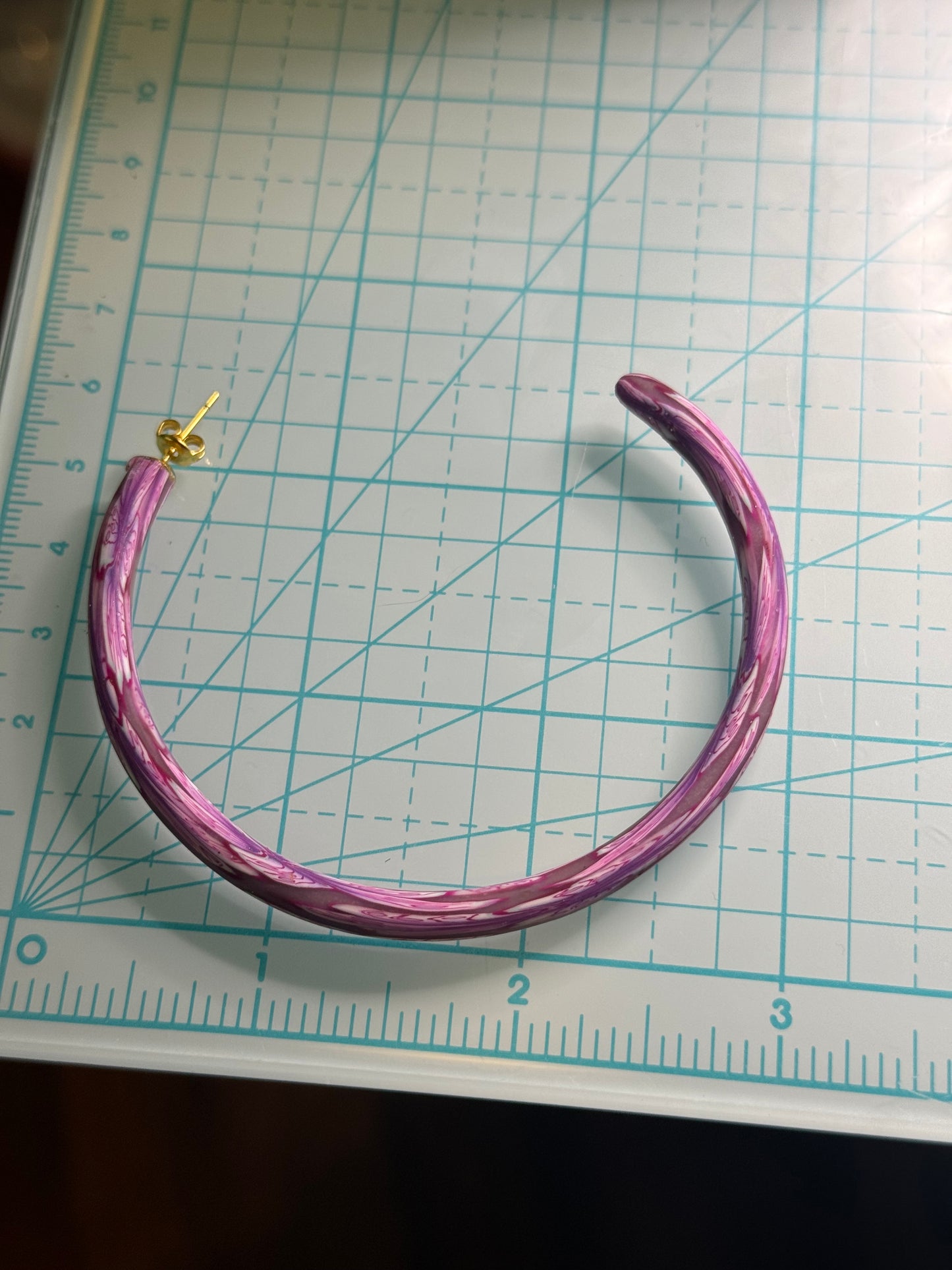 Pinkish Hoop Earrings