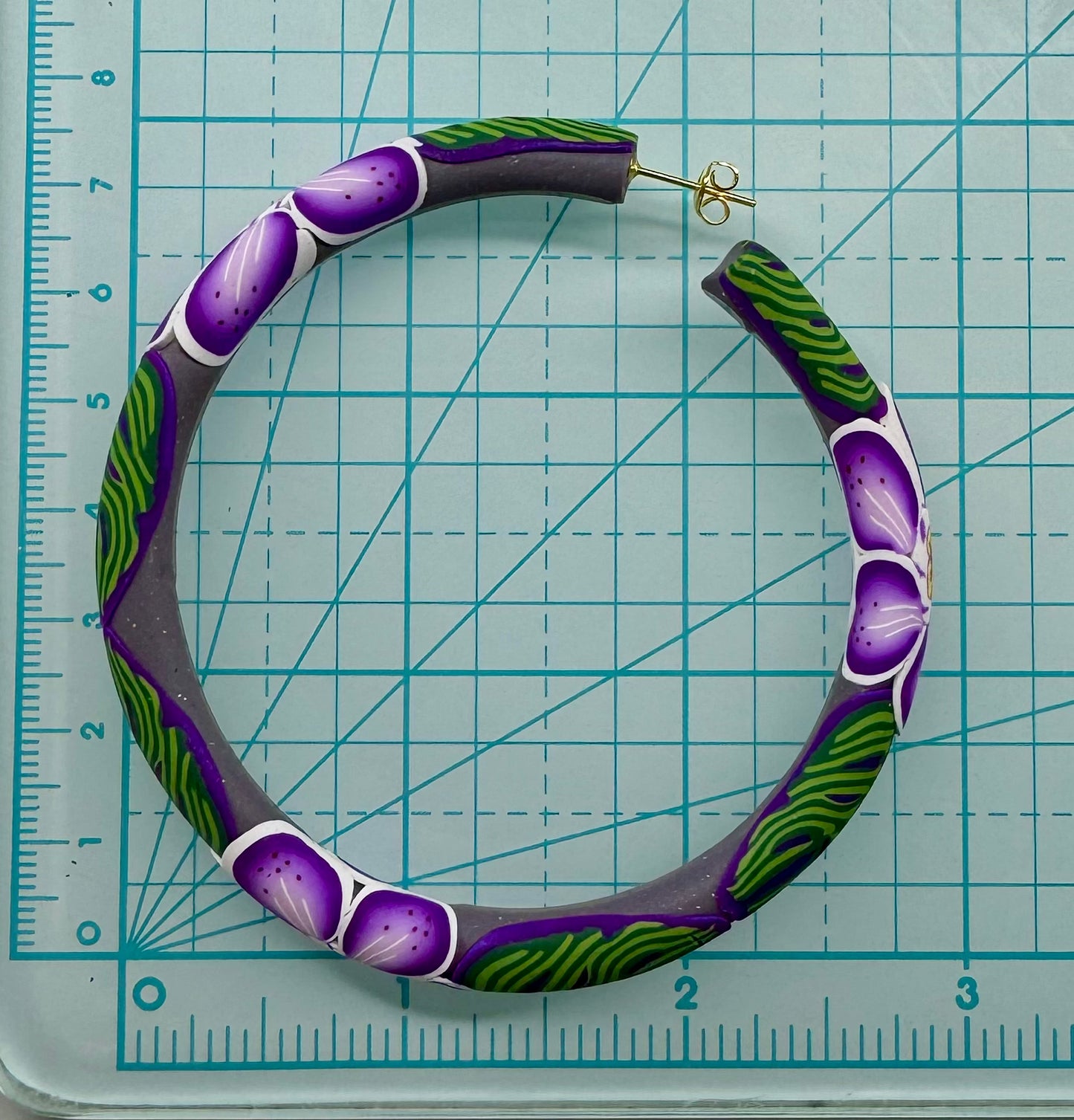 Purple floral hoops