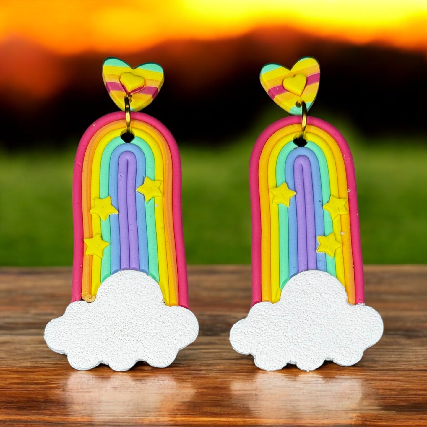 Dangle rainbow earrings