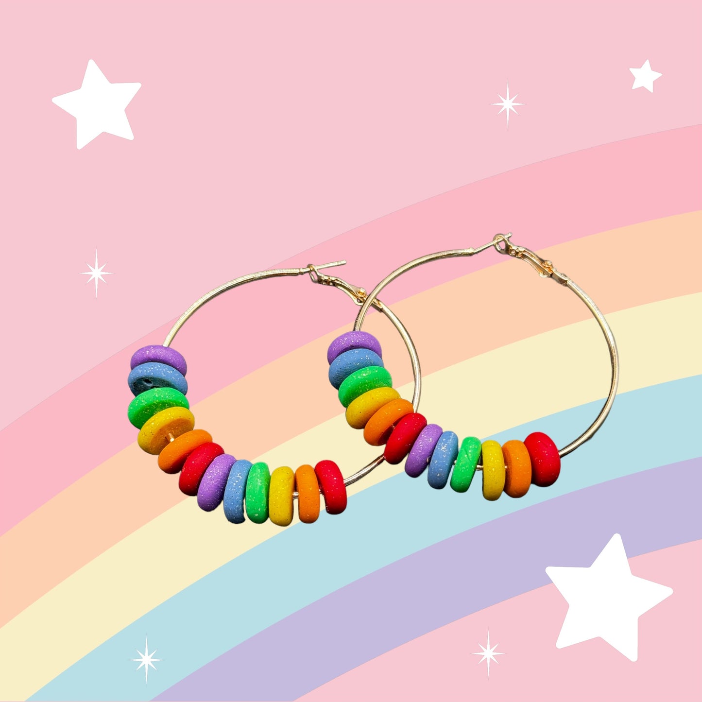 Rainbow Hoops Gold