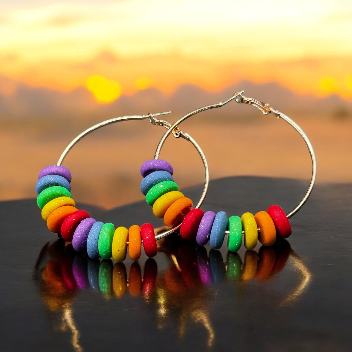 Rainbow Hoops Gold