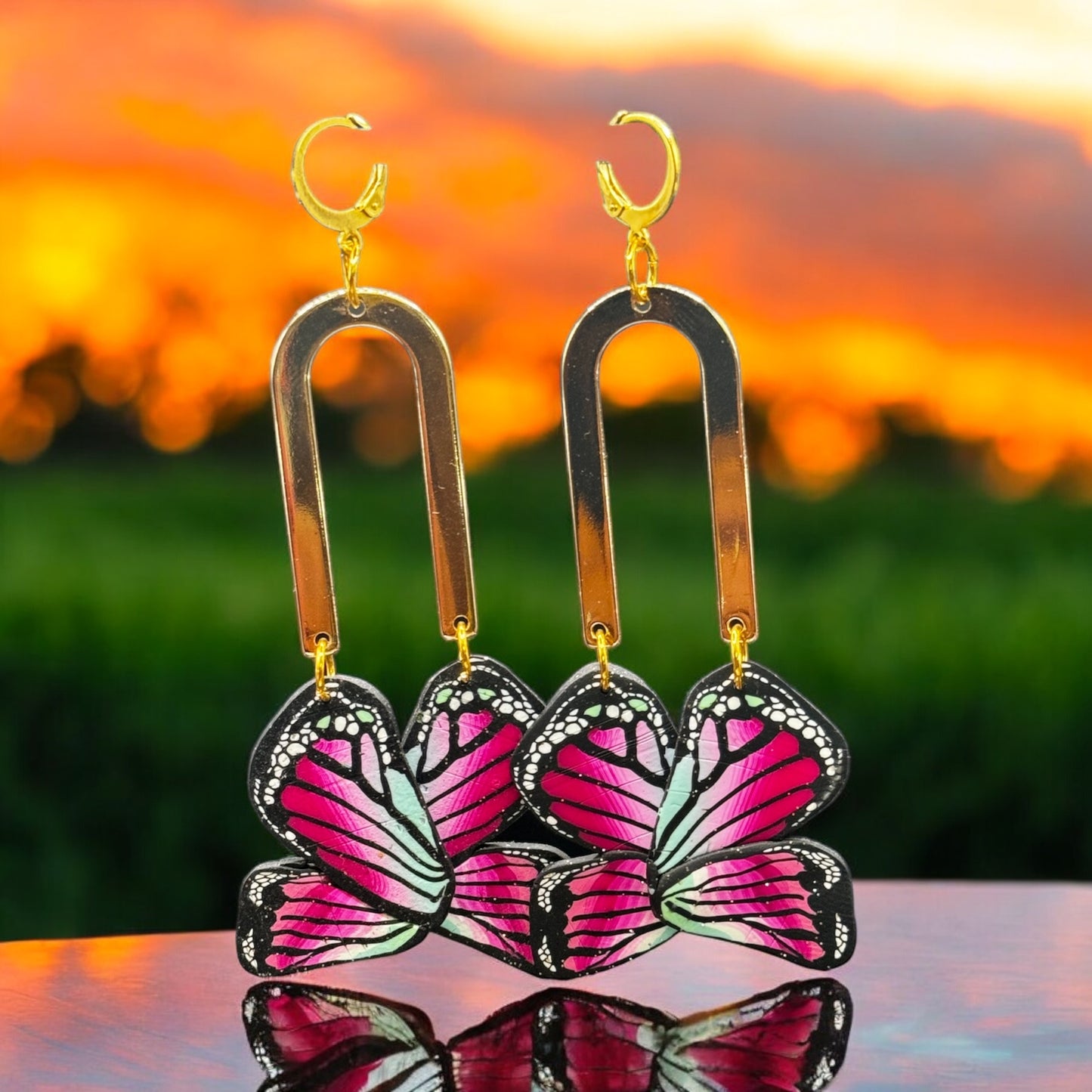 Gold Butterfly Earrings