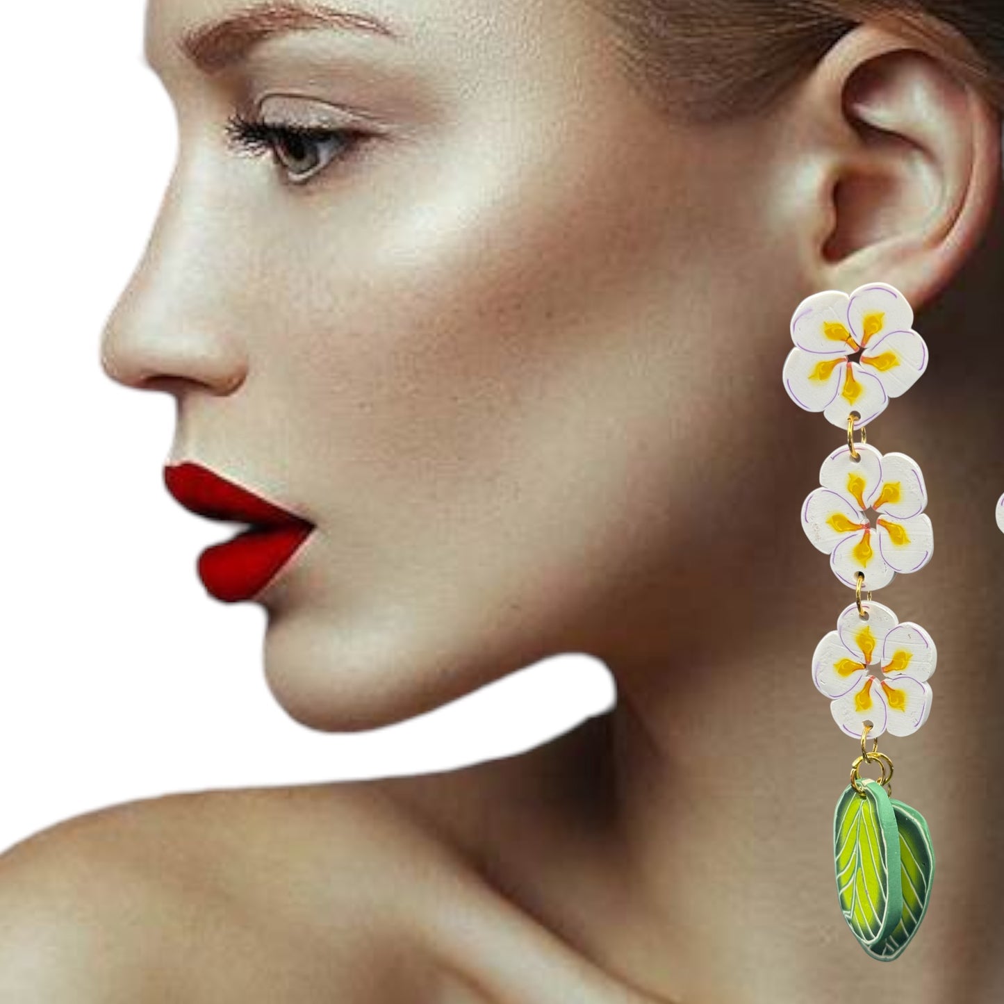 Plumeria Dangle Earrings