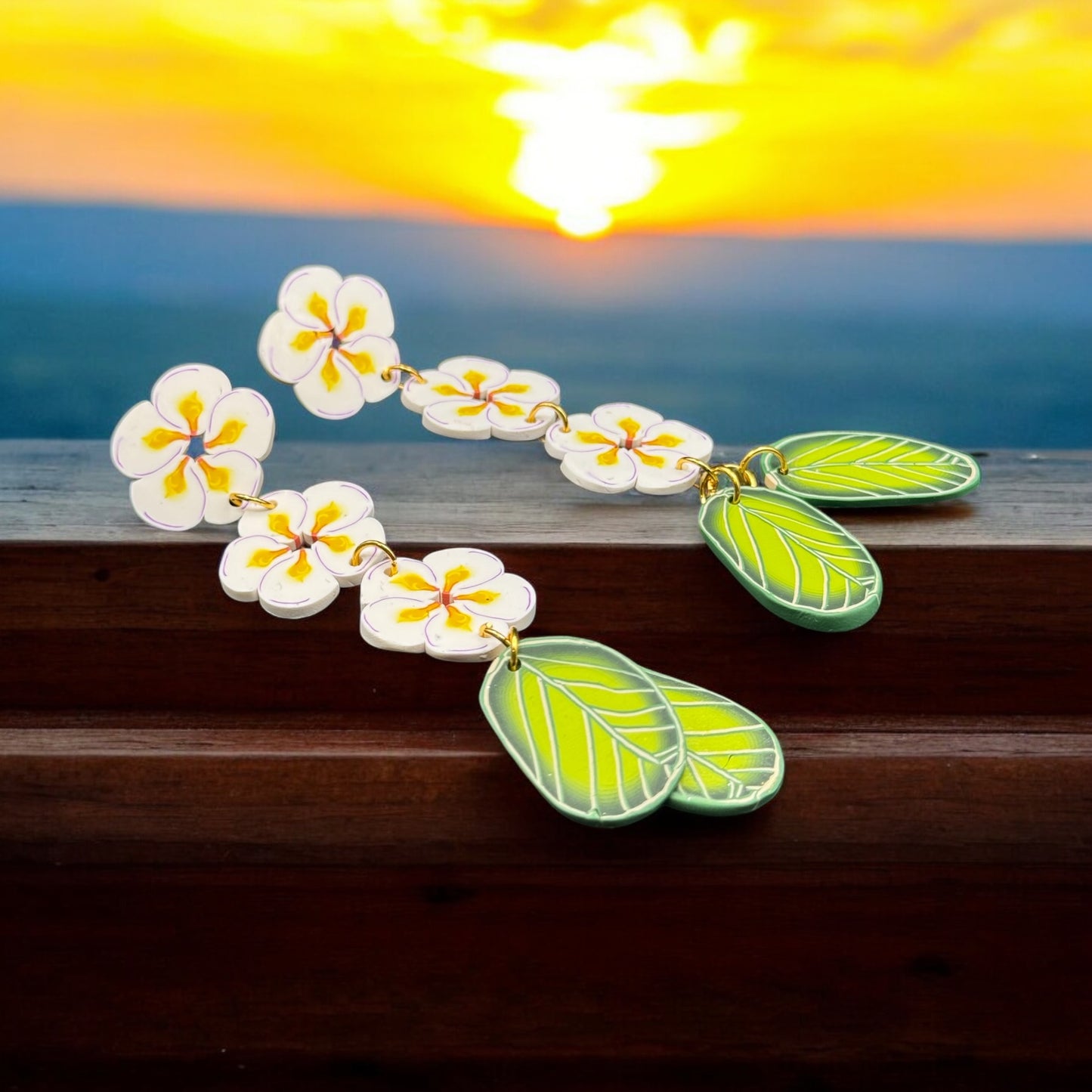 Plumeria Dangle Earrings