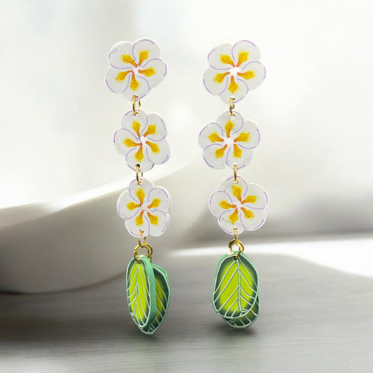 Plumeria Dangle Earrings