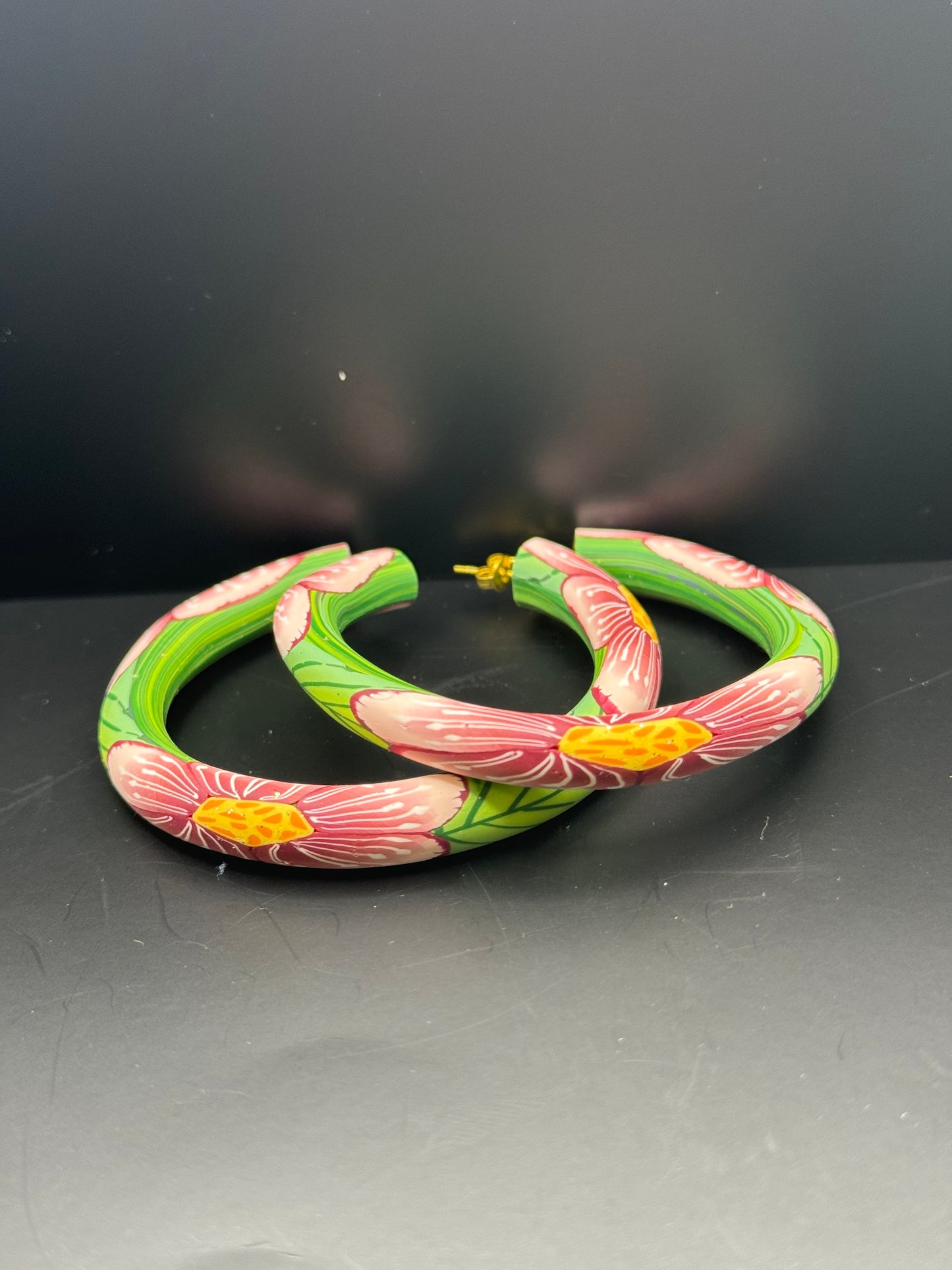 Floral Hoop Earrings