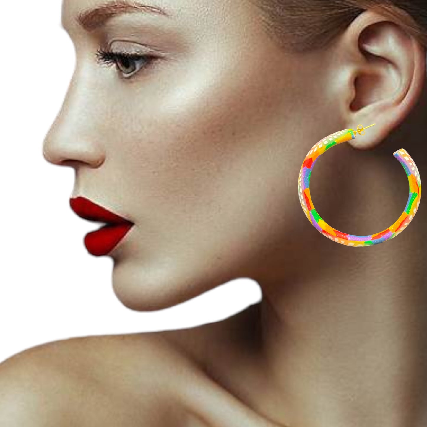 Rainbow Hoop Earrings