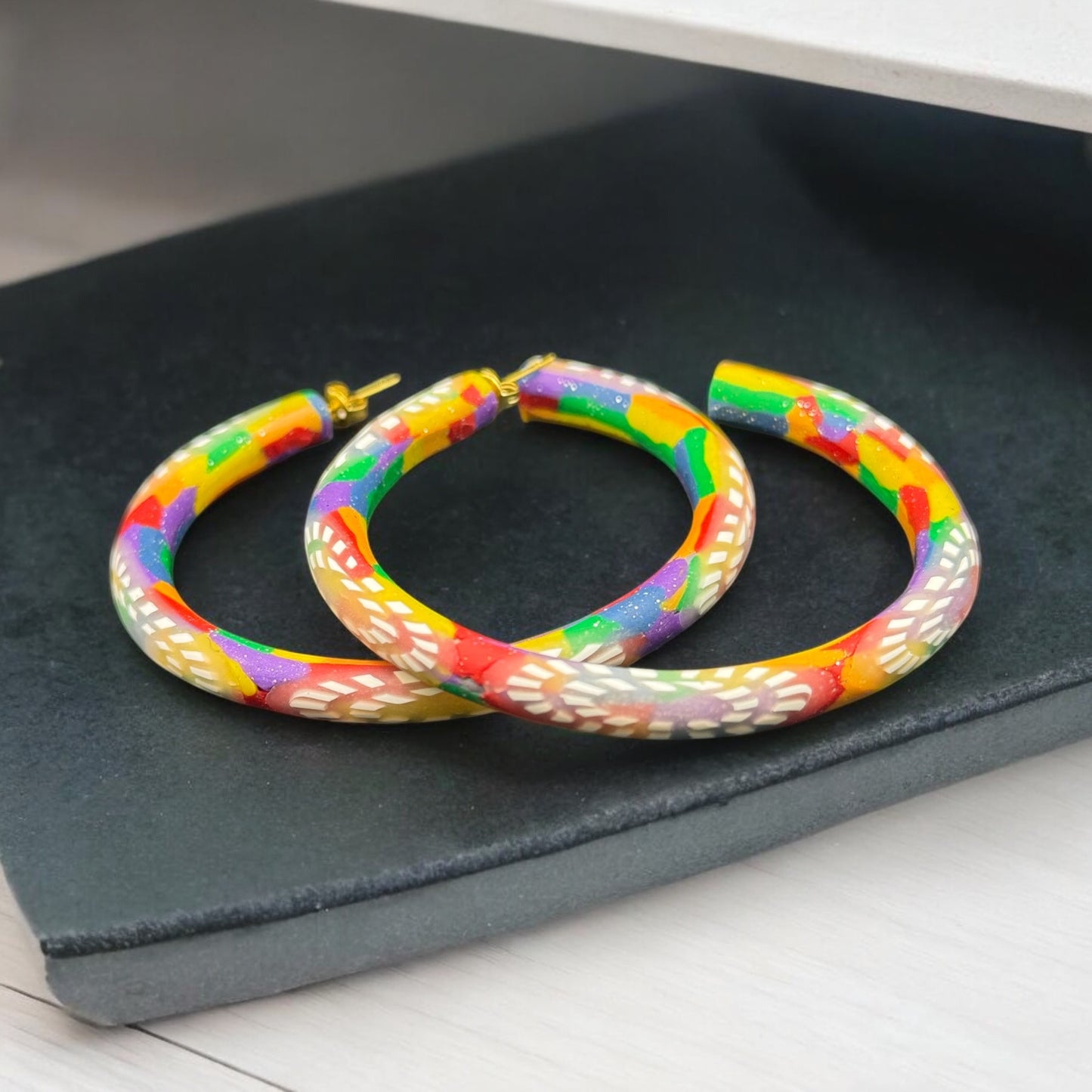 Rainbow Hoop Earrings